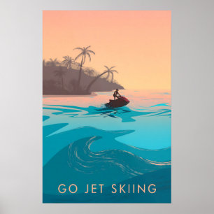 Fahr mit dem Jet Ski Reiseplakat Poster