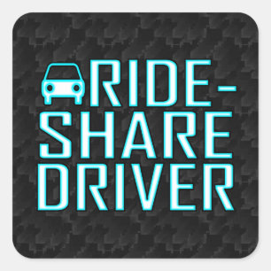 Fahranteil-Fahrer Rideshare Fahren Quadratischer Aufkleber