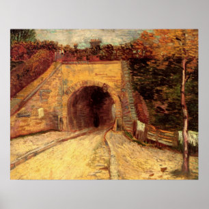 Fahrbahn mit Unterführung Viadukt von Vincent van  Poster