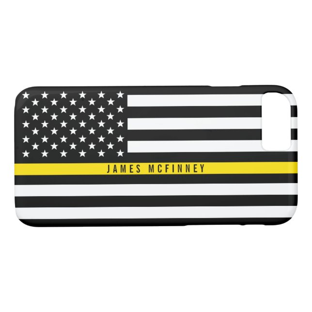 Fahrdienstleiter-dünne gelbe Linie Flagge mit Case-Mate iPhone Hülle (Rückseite (Horizontal))