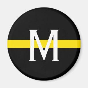 Fahrdienstleiter-dünne gelbe Linie Monogramm Magnet