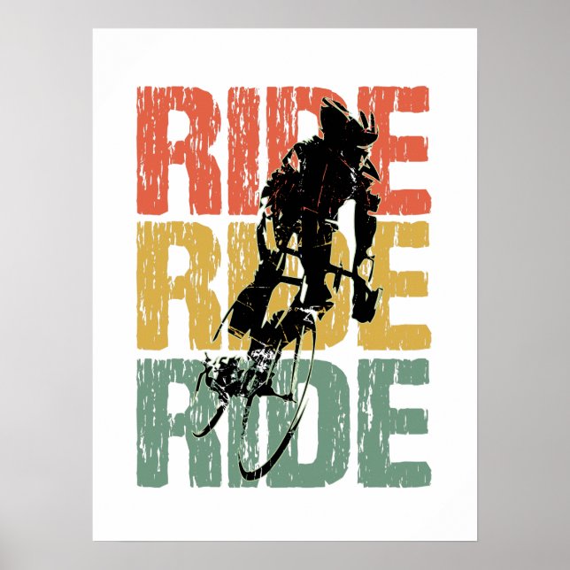 Fahre Fahre Fahre Vintage Fahrrad Fahrer Poster (Vorne)