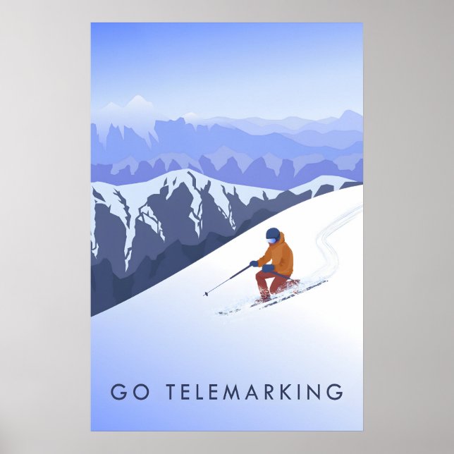 Fahre Telemark Skilanglauf Reiseplakat Poster (Vorne)