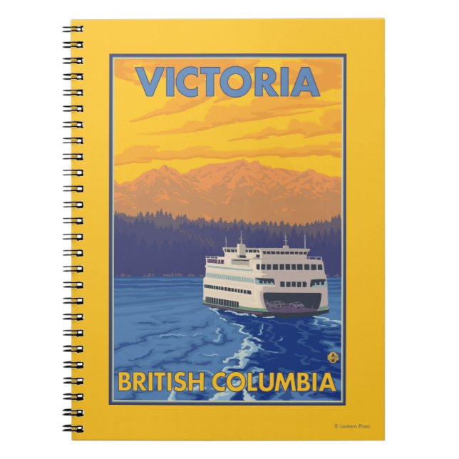 Fähre und Berge - Victoria, BC Kanada Notizblock (Vorderseite)