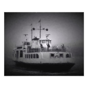 Fähre zur Festungsinsel Suomenlinna in dicken Nebe Fotodruck