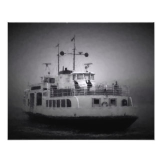 Fähre zur Festungsinsel Suomenlinna in dicken Nebe Fotodruck