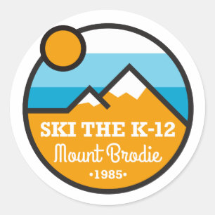 Fahren die Art des Flecken-K-12 Ski Runder Aufkleber