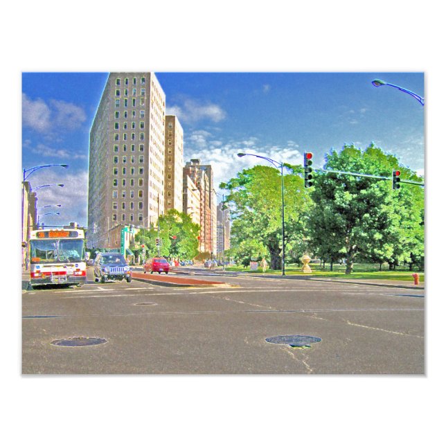 Fahren durch die Lincoln Avenue Fotodruck (Vorne)