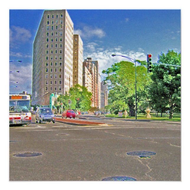 Fahren durch die Lincoln Avenue Poster (Vorderseite)
