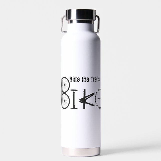 Fahren mit dem Fahrrad aus Fahrradteilen Trinkflasche (Vorne)