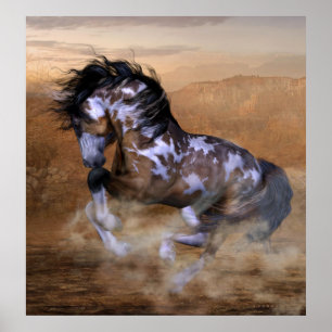 Fahren mit einem bemalten Pony Poster