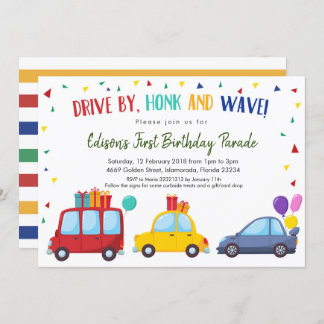 Fahren mit Kidds Geburtstagsparade Einladung