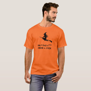 Fahren Sie einen Stock-Hexe-Halloween-T - Shirt