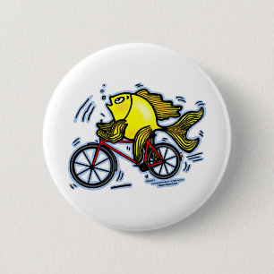 Fahren Sie lustigen Knopf der Fische (Fahrrad) rad Button