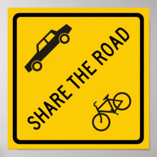 Fahren Sie mit dem Straßenschild Poster