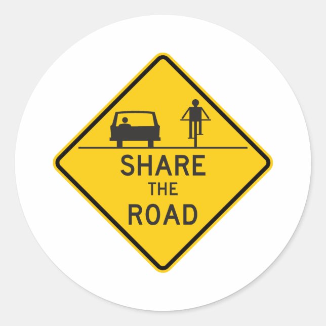 Fahren Sie mit dem Straßenschild Runder Aufkleber (Vorderseite)
