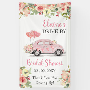 Fahren Sie mit floralrosa durch Dusche. Banner