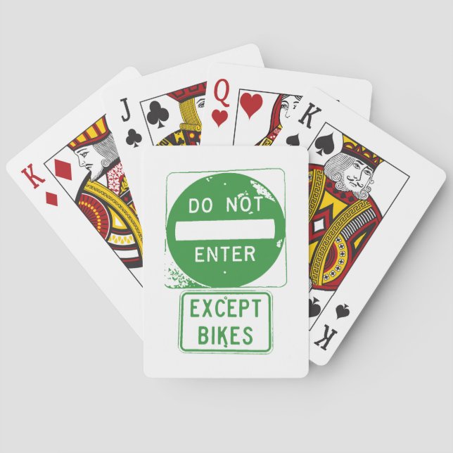 Fahren Sie nur mit Fahrrädern ein. Spielkarten (Rückseite)