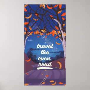 Fahren Sie über die offene Straße Poster