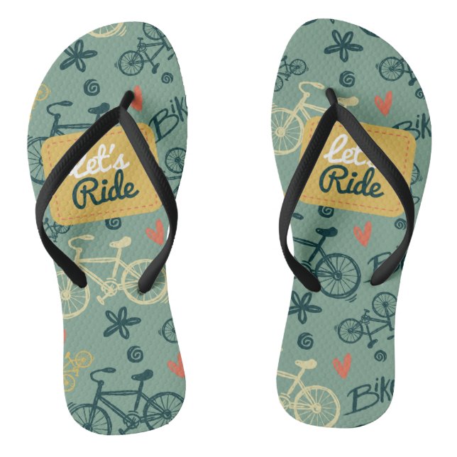 Fahren wir mit dem modernen grünen Fahrradmuster Flip Flops (Fußbett)