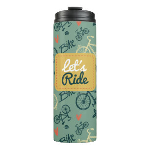 Fahren wir mit dem modernen grünen Fahrradmuster Thermosbecher