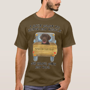 Fahrender Hund Schokoladen-Labrador  T-Shirt