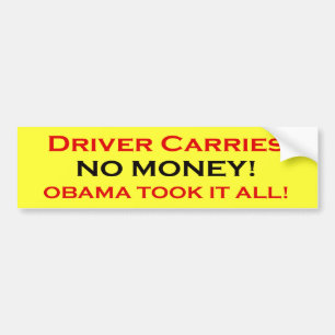 Fahrer hat kein Geld, Obama nahm ihm Autoaufkleber