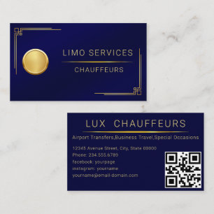 Fahrer Modern Gold Gerahmte Chauffeur Visitenkarte