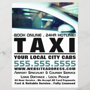 Fahrer, Taxiunternehmen mit Preisliste Flyer