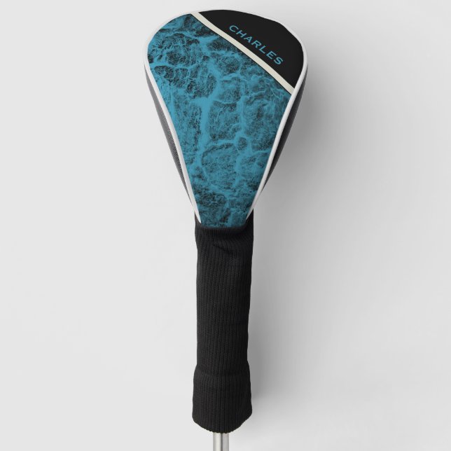 Fahrerabdeckung "Wood Turquoise" Golf Headcover (Vorderseite)