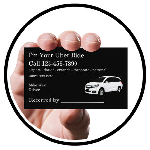 Fahrerempfehlungen für den Rideshare-Taxi Visitenkarte