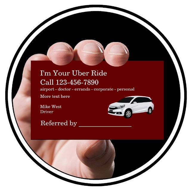 Fahrerempfehlungen für den Rideshare-Taxi Visitenkarte (Von Creator hochgeladen)