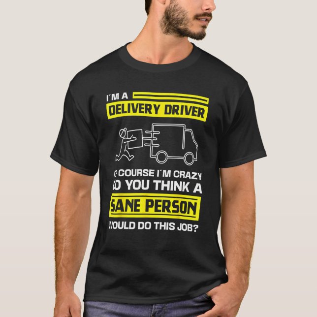 Fahrerkostüm für Kurierdienstmitarbeiter T-Shirt (Vorderseite)
