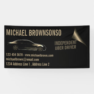 Fahrerunabhängiger Autositz gold auto schwarz Banner