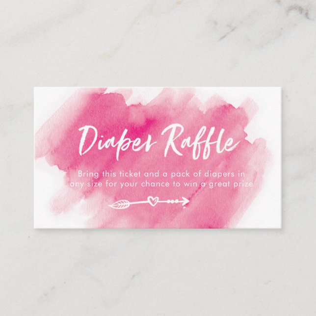 Fahrkarte für Windeldrehkreuz | Rosa Wasserfarbe Begleitkarte (Vorderseite)