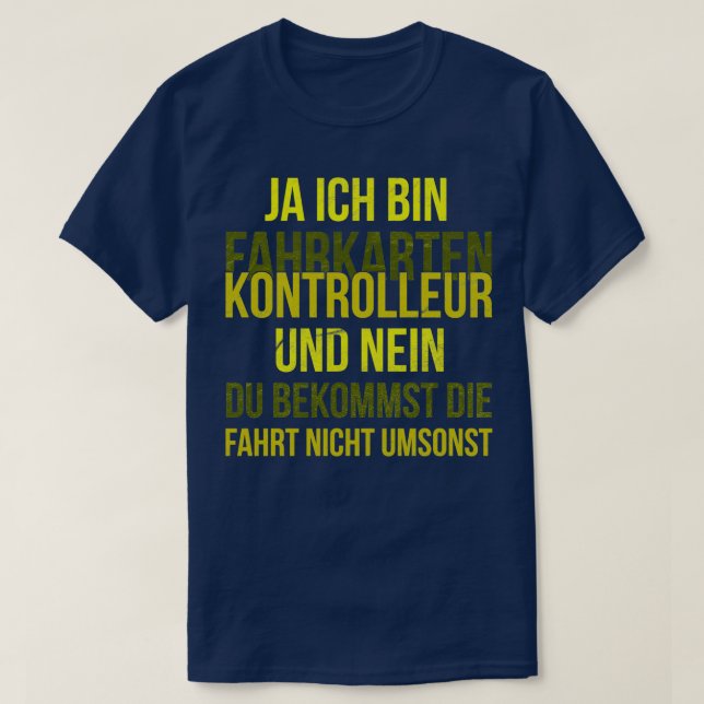 Fahrkartenprüfer in der U-Bahn-Straßenbahn 2 T-Shirt (Design vorne)