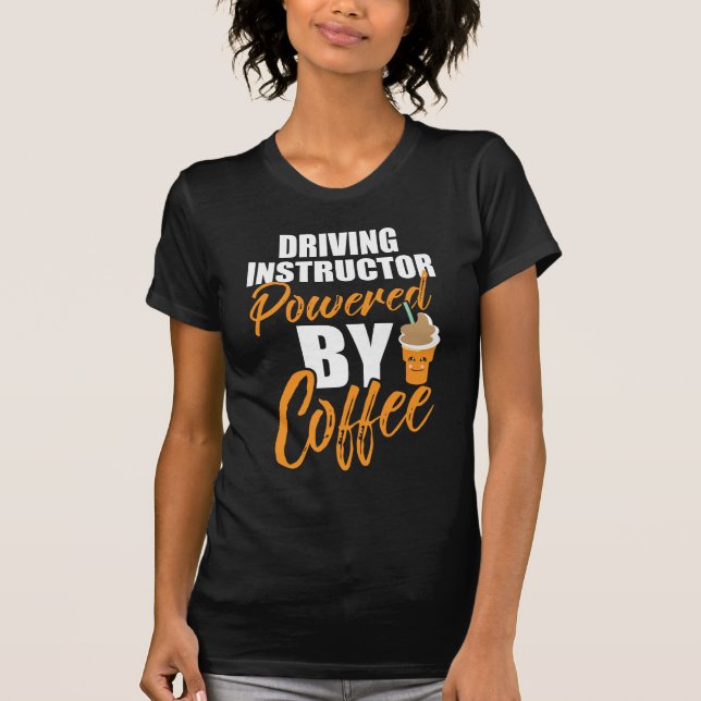 Fahrlehrer mit Kaffeemaschine T-Shirt (Vorderseite)