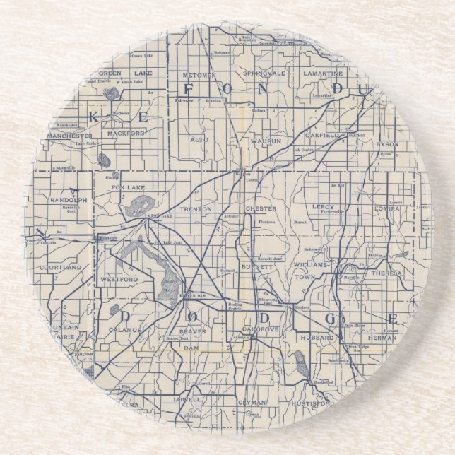 Fahrplan 4 für Wisconsin Sandstein Untersetzer (Vorne)