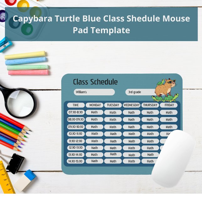 Fahrplan der Funny Capybara Turtle Class Mousepad (Von Creator hochgeladen)