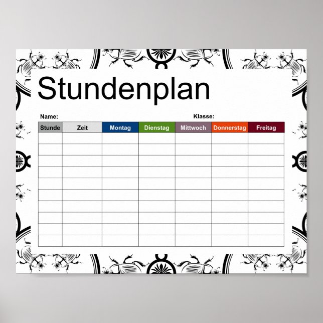 Fahrplan für die Kachellinie Poster (Vorne)