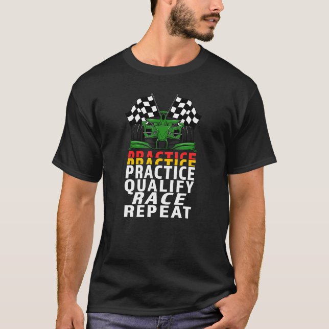 Fahrpraxis mit offenen Rädern für Rennwagen T-Shirt (Vorderseite)