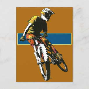 Fahrrad2 - Orange/blau Postkarte
