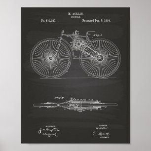 Fahrrad 1893 Patent Kunst Tafelbild Poster