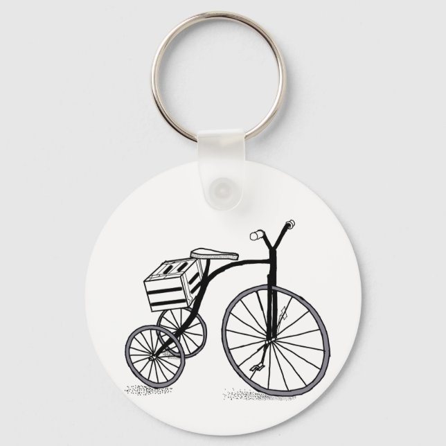 Fahrrad auf 3 Rädern Schlüsselanhänger (Vorderseite)