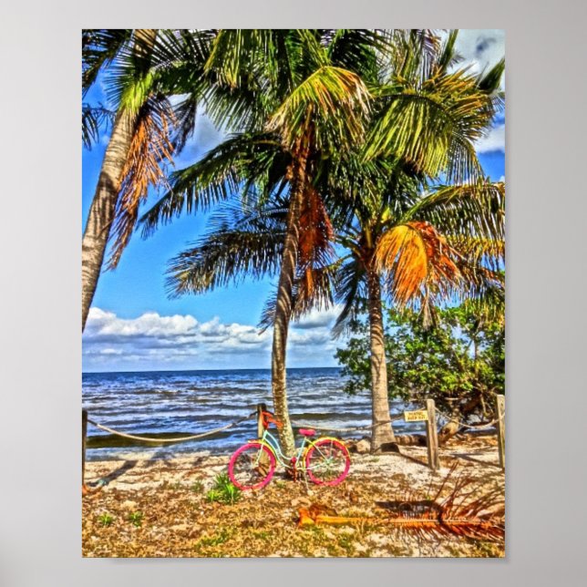 Fahrrad auf der Pine Island Florida Printable Art Poster (Vorne)
