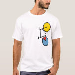 Fahrrad auf der Seite T - Shirt<br><div class="desc">Ein Fahrrad, sozusagen, oder zumindest auf der Seite. Das Design auf diesem Tee für Fahrradfans ist eine klassische Fahrradform mit den Rädern des Fahrrads in hellgelben, roten und blauen Stücken. Wenn Sie nicht auf der äußeren Platzierung interessiert sind, können Sie diese in Anzug ändern, indem Sie einfach die Schaltfläche Anpassen...</div>
