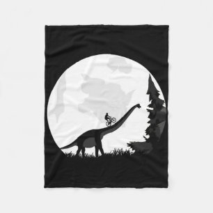 Fahrrad auf einer Dinosaurier-Mond-Silhouette Mtb  Fleecedecke