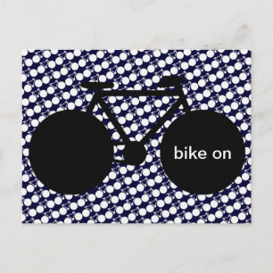 Fahrrad auf schwarzer Grafik Postkarte