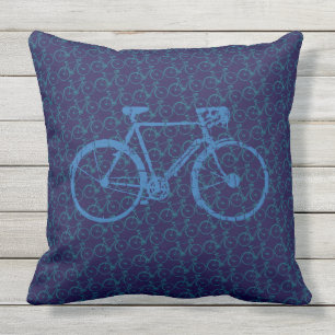 Fahrrad . blaue Fahrräder Kissen