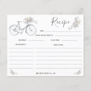 Fahrrad-Blumen-Rezeptkarte